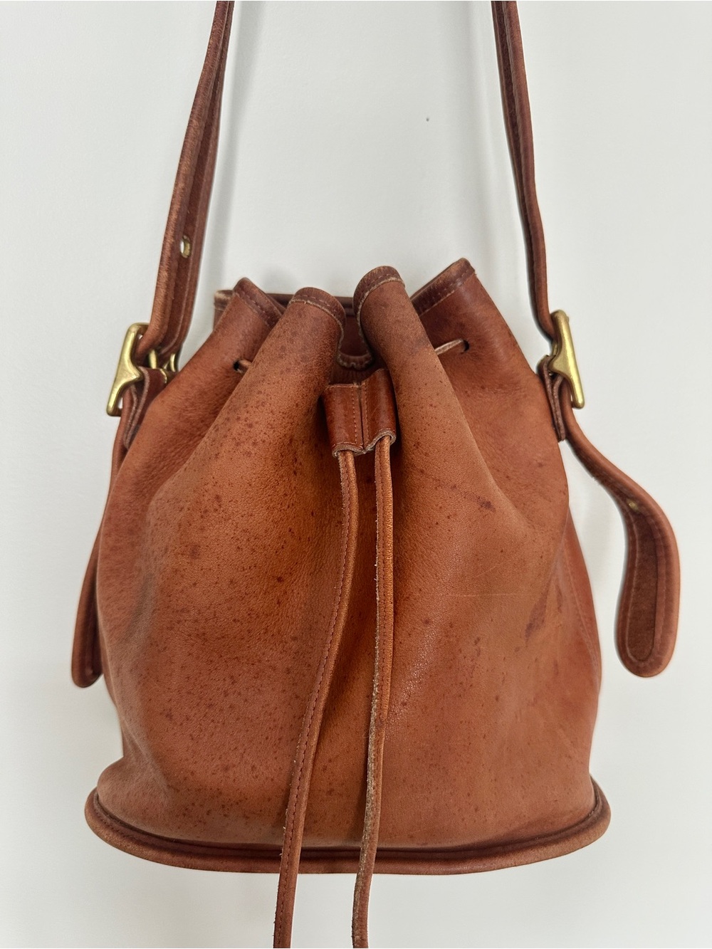 Vtg Coach 9952 Lula's Legacy Drawstring Bucket Leather Bag in British Tan - Picture 6 of 16